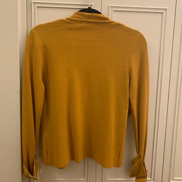 Draped Open- Front Cardigan Mustard - Picture 5 of 5